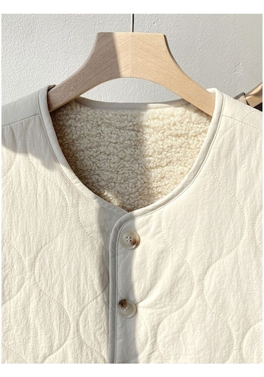 Snapbuy Kadın Yelek, Çift Taraflı Kullanım Ekru