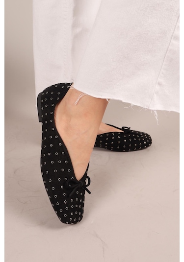 Botrop Fiyonklu Süet Babet Siyah-8298 Siyah