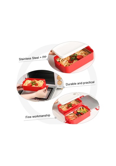 Çocuklar İçin Çift Katmanlı Yalıtımlı Öğle Yemeği Kutusu Bento Öğle Yemeği Kutusu Kapları Paslanmaz Çelik Kaplar Öğle Yemeği Kutusu Çok Renkli
