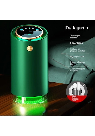 Ranyeek Usb Şarjlı Elektrikli Moskitoid 20-30 M² , 6-8 Saat Kullanim Süresi, Yeşil Renkli Şarjlı Tipi - Isıtmalı Sıvı Moskit Pilavı