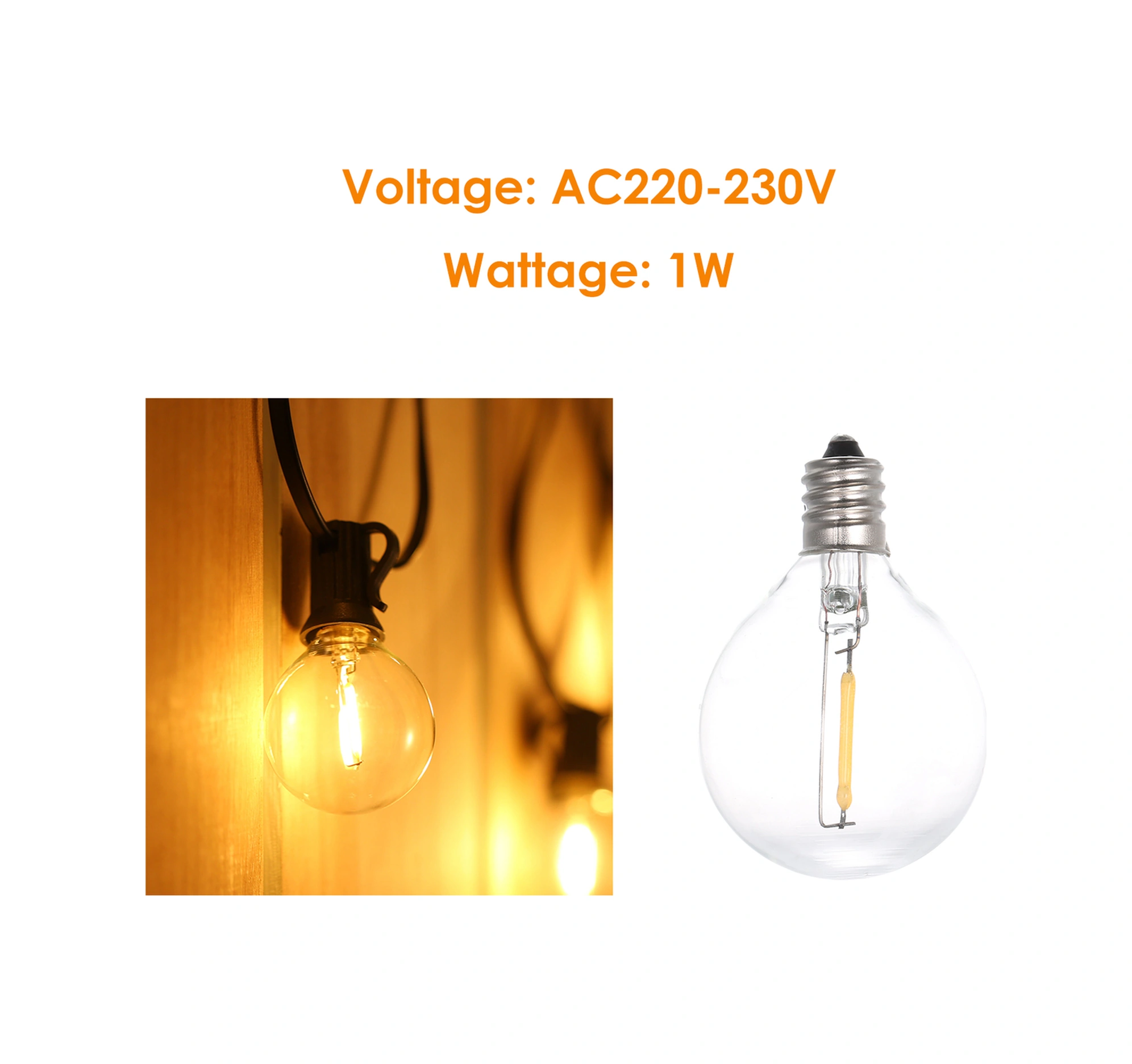 Youmex G40 Led Ampul E12 Yuva 1w 220-230v Islak Beyaz Işık, 3 Adet Ithalat, Aydınlatma Ve Dekorasyon İçin Uygun