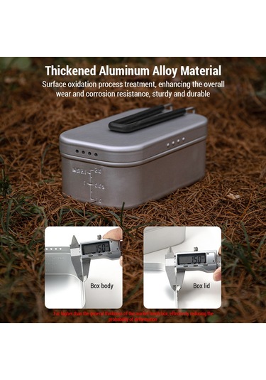 Kamp Öğle Yemeği Kutusu Katlanır Kolu Alüminyum Kamp Y25197gy-l L Gri