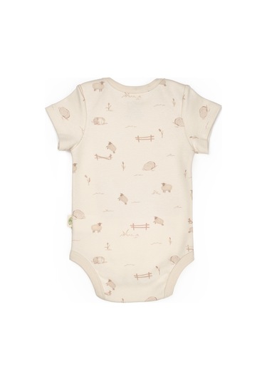 Bebek 2li Kısa Kollu Zıbın Body %100 Organik Pamuk, Bebek-yenidoğan-csy8176 Bej - Ekru