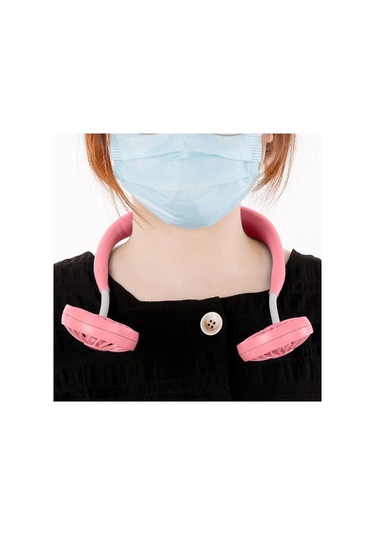 Pazly Boyun Bağlı Mini Fan Pembe - 3 Hız - Renkli Işık - Usb Şarjlı Kullanışlı