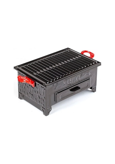 Cemre C01 Yağdanlıklı Mangal Emayeli 28cmx43cm Kahverengi - Siyah