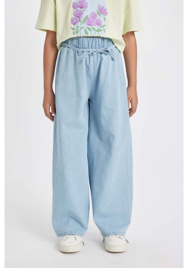 DeFacto Kız Çocuk Wide Leg Geniş Bol Paça Jean Pantolon D3355A824HSNM39