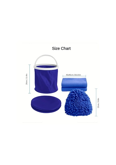 Maxaccess Ultra Taşınabilir 4lü Araç Temizlik Seti 3.43 Galon Kov Eldiven Havlu 04