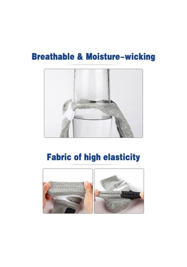 Vkemall Erkek Spor Orta Boy Çoraplar 5'li Paket Pamuklu Teri Emici Soluk Anti-koku Gri Siyah Lacivert Kahverengi Renkler Siyah