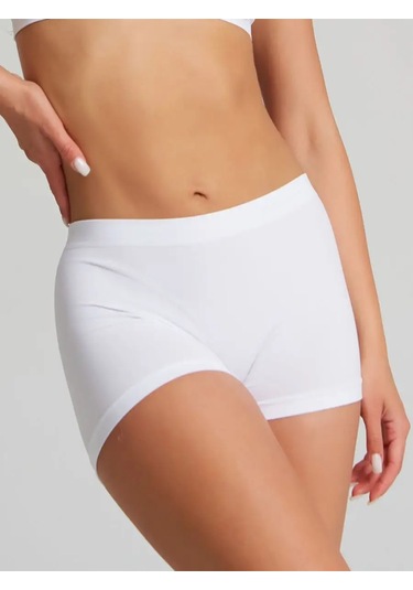 Moncorno Model Toparlayıcı Ve İz Yapmayan İz Belli Etmeyen Korseli Külot Beyaz Renk Beyaz