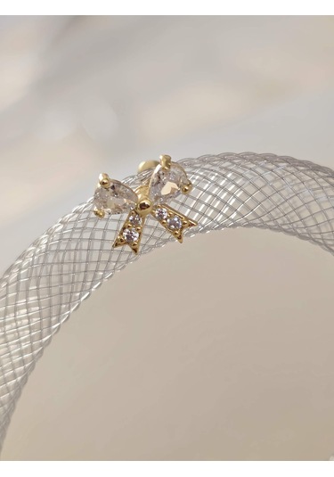 Fiyonk Kurdela Model Kıkırdak Piercing Tragus Helix Gold Renk Küpe Gold