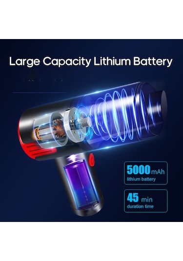 Aubyhe Kablosuz El Tipi Süpürge 9000pa Güçlü Emme, Islak-kuru İkili Kullanım, Araç Ve Ev İçin, 40 Dakika Kullanim Süresi, Kırmızı Jm-6601 Kırmızı