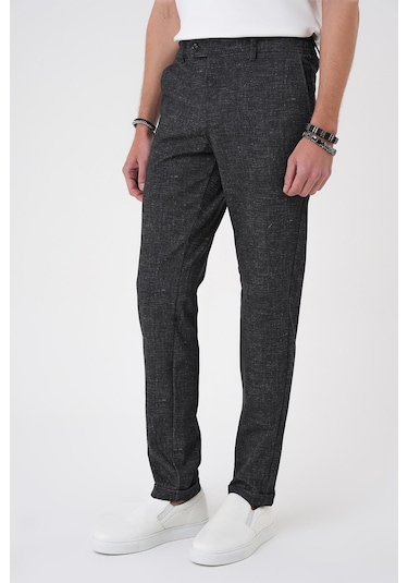 Efor Comfort Fit Kırçıllı Beli Lastikli Siyah Jogger Pantolon P 1176 Siyah