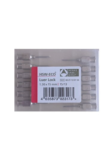Henke - Enjektör Ucu Çelik 1.30 X 15mm Luer Lock 15/13 1 Pak