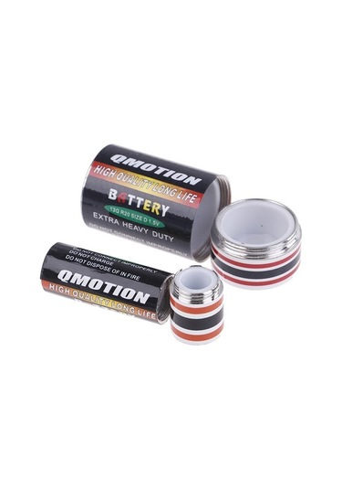 Prestigegoods Pil Şekilli Güvenli Gizli Hap Kutusu, Plastik/paslanmaz Çelik, 4.8x2.5cm, Ev/seyahat/eğlence Kullanımı