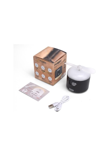 Açık Kamp Çadırı Asılı Ortam Işığı Manyetik Sprey Nemlendirme Fanı Siyah