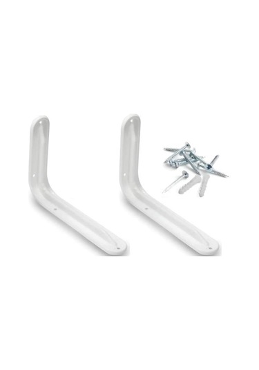 2 Adet Raf Altı Ayağı L Konsol Tüm Boyutlar - Raf Altı Kol Beyaz