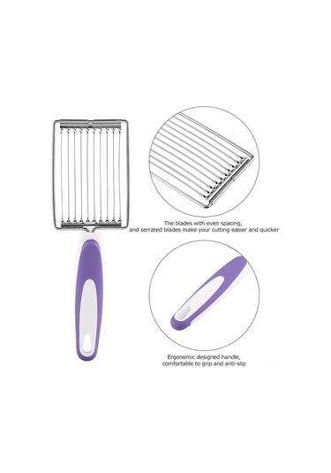 Kosona Güvenli Paslanmaz Çelik Bıçaklı Mutfak Aleti - Dengeli Dilimler İçin Jambon, Peynir, Konserve Kesici Mavi