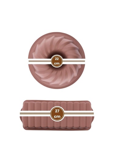 Silicolife 2 Li Silikon Kek Kalıbı Seti, Baton Kek Kalıbı Ve Burgu Kek Kalıbı Seti Yerli Üretim Kahve Kahve