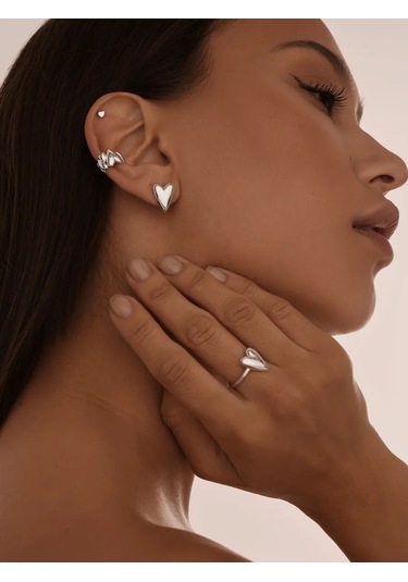 Miestilo 925 Ayar Gümüş Helix Kalp Küpe Kulak Piercingi 314880252 Diğer