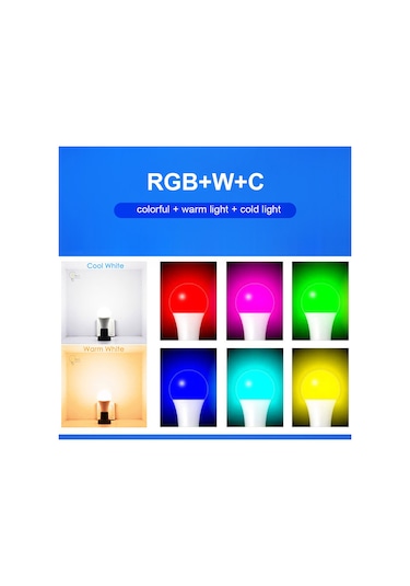 Suofeng E27 Dimmable Rgbwc Akıllı Wifi Ampulü, 9w 850lm, Dohome Uygulaması İle Kontrol, Alexa/google Home Ses Komutu, 16m Renk, Senkronize Sahne Modu