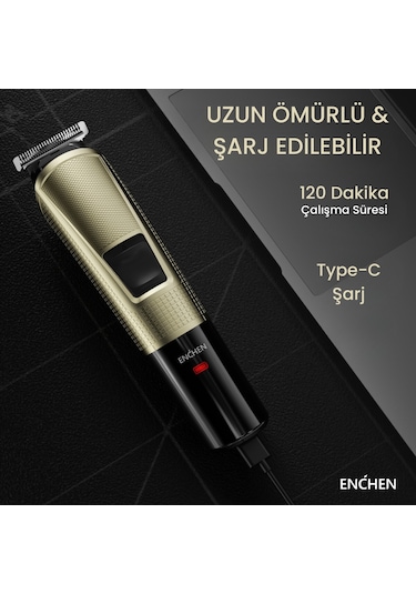 Enchen Beardo 3 Gold Çok Fonksiyonlu Tüm Vücut İçin Uygun Şarjlı Saç Ve Tıraş Makinesi