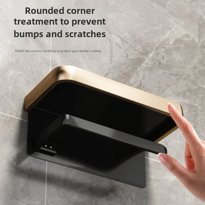 Monyee Alüminyum Banyo Tualet Kağıdı Tutucu, Çift Katlı, Telefon Ve Küçük Eşya Depolama, Dayanıklı, Modern Tasarım Gümüş Diğer