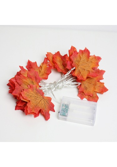 Yaozixa 4m 40 Led Akşamcıklı Maple Yapraklı Işık Zinciri, Pil Beslemeli Pil Yok , Ip43 Su Geçirmez, Dışarı-içeri Dekorasyon, Sabit Ve Yanıp-sönen Mod Diğer