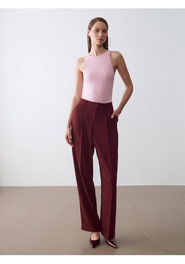 Dilvin 32836 Halter Yaka Bodysuit-toz Pembe