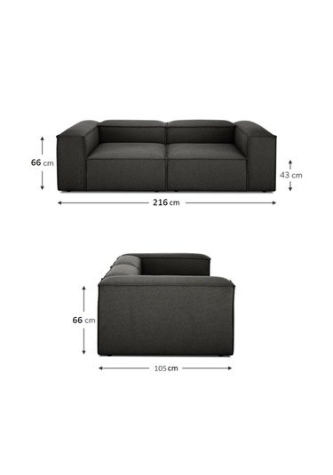 Mode Soft Köşe Koltuk Takımı 3 Modül 2 Köşe 1 Puf Koyu Antrasit