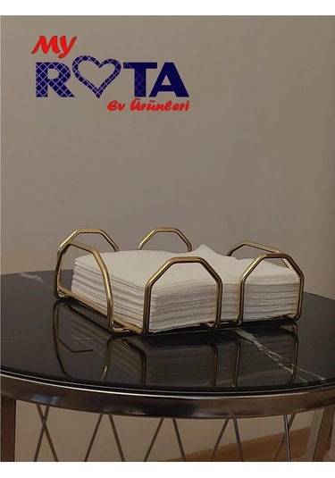 Özel Tasarım Kare Peçetelik Gold