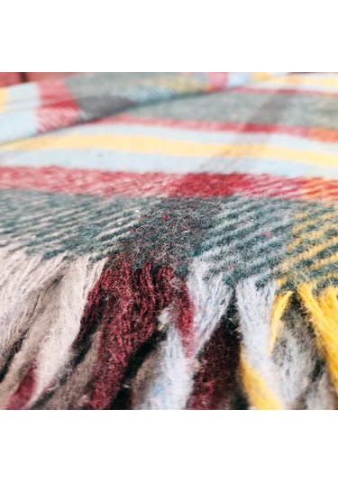 Çift Kişilik Pamuklu Battaniye 180 200 Cm Çok Renkli