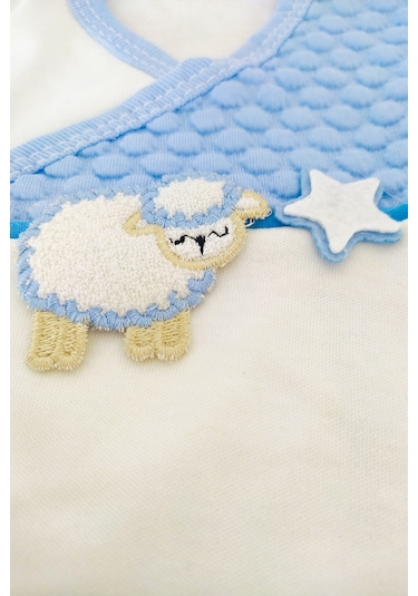 10 Parça Mavi Kuzulu Hastane Çıkışı Erkek Bebek Giyim Mavi