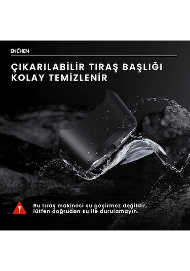 Enchen K3 Siyah Taşınabilir Seyahat Boy Mini Şarjlı Tıraş Makinesi