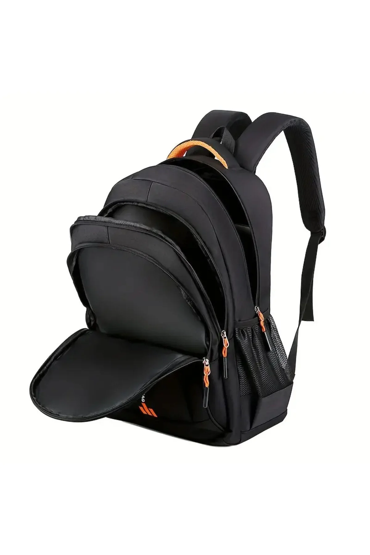 Erkek Okul Ve Laptop Sırt Çantası Su Geçirmez, Çok Gözlü, Büyük Kapasiteli Siyah