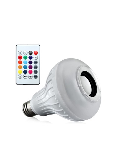 Teltree E27 Akıllı Müzik Işığı, Bluetooth Hoparlörlü, App Ve Kumanda İle Renk Ayarlı Ev Ambiyans Lambası