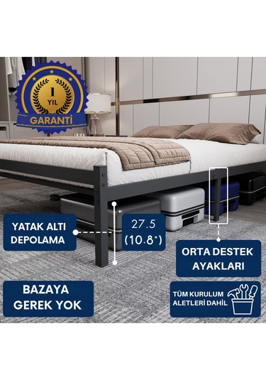 Aksviva Felix Çift Kişilik Ferforje Metal Karyola