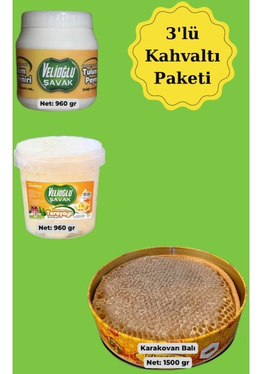 Velioğlu Şavak Doğal Kahvaltı Paketi 3'lü