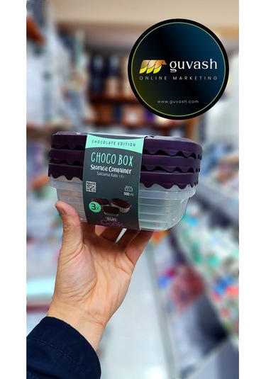 3'lü Saklama Kabı Mükemmel Görünüm Çikolata Kapaklı Yok Böylesi Şeffaf-kahverengi