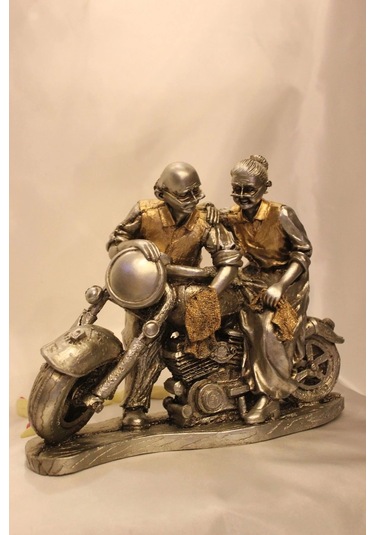 Motorlu İhtiyar Delikanlı Sevgili Çift Gümüş