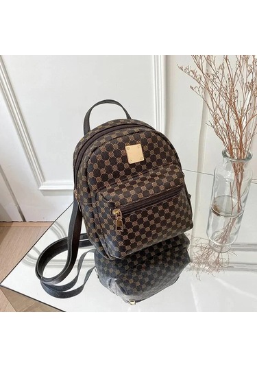 Snapbuy Kadın Klasik Çiçek Desenli Sırt Çantası - Günlük Okul Ve Alışveriş Black