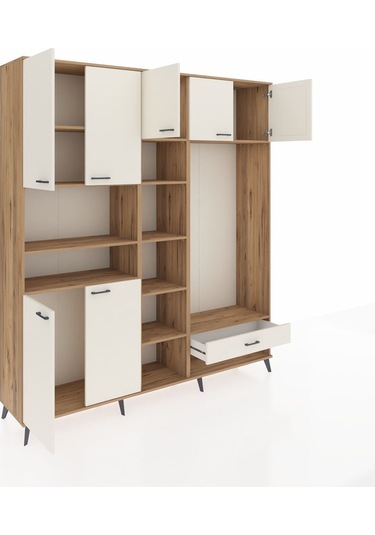 Hyperion Dolap 11 Raflı Tek Çekmeceli 7 Kapaklı 220x44x243 Çam-aytaşı/aytaşı Aytası/aytası