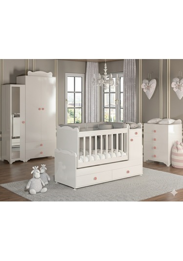 Patiko Sahra 950 3 Kapılı Bebek Odası Takımı Pembe