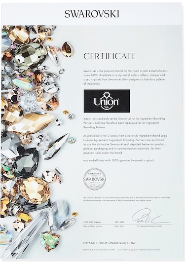 Union Swarovski Crystal Kadın Baget Kesim Gümüş Kolye