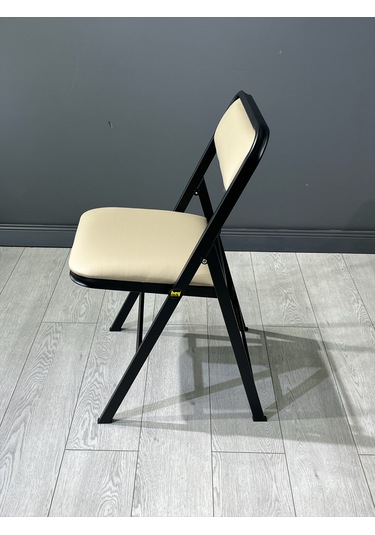 Katlanır Kamp Sandalyesi Cappuccino Piknik Sandalyesi Kapuçino Deri Siyah - Cappuccino