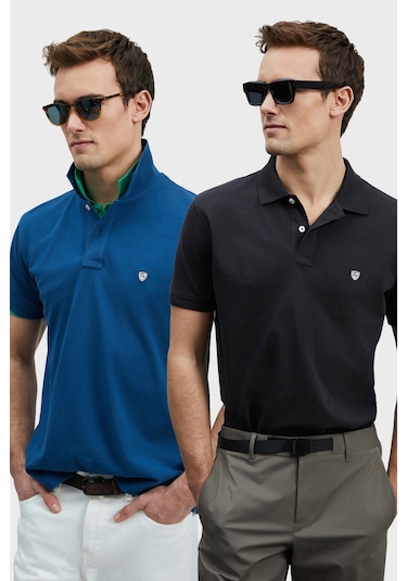 Lufian Erkek T Shirt 111040206s2 Siyah-açık Lacivert Siyah - Lacivert