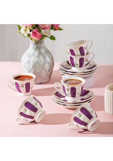 Perotti 16861 Beyoğlu 6 Kişilik Porselen Kahve Fincan Takımı 90ml