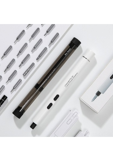 Fortunelane 18 Uçlu Beyaz Elektrikli Tornavida Seti - Laptop Ve Cep Telefonu Tamiri İçin 0.2nm Tork, Aaa Pil Gerektirir, Pil Dahi