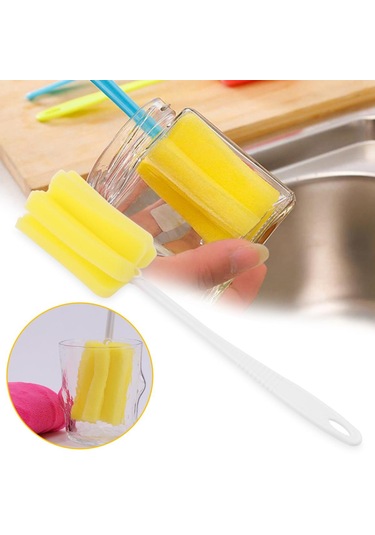 Eğlenceli Canlı Kullanışlı Bardak Plastik Besleme Memesi Temizleyici Sünger Biberon Fırçası Temizleme Aracı Şarap Bardağı Şişesi Kahve Cam Bardak