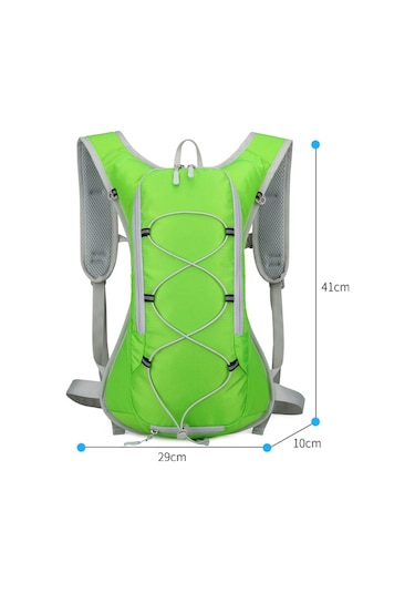 Yeşil Su Geçirmez Nefes Alabilir Yürüyüş Sırt Çantası Bisiklet Sırt Çantası Yansıtıcı Şeritli Unisex Yeşil