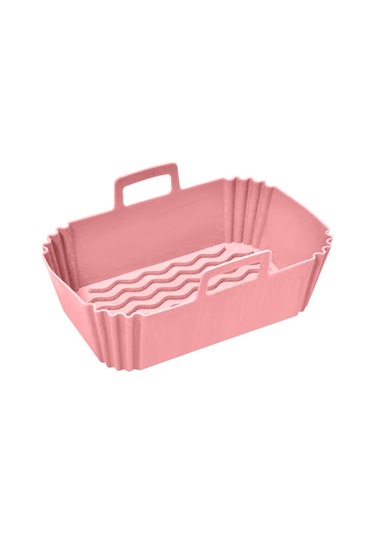 Ninja Hava Pişirici İçin Dikdörtgen Silikon Tencere Pembe Pembe